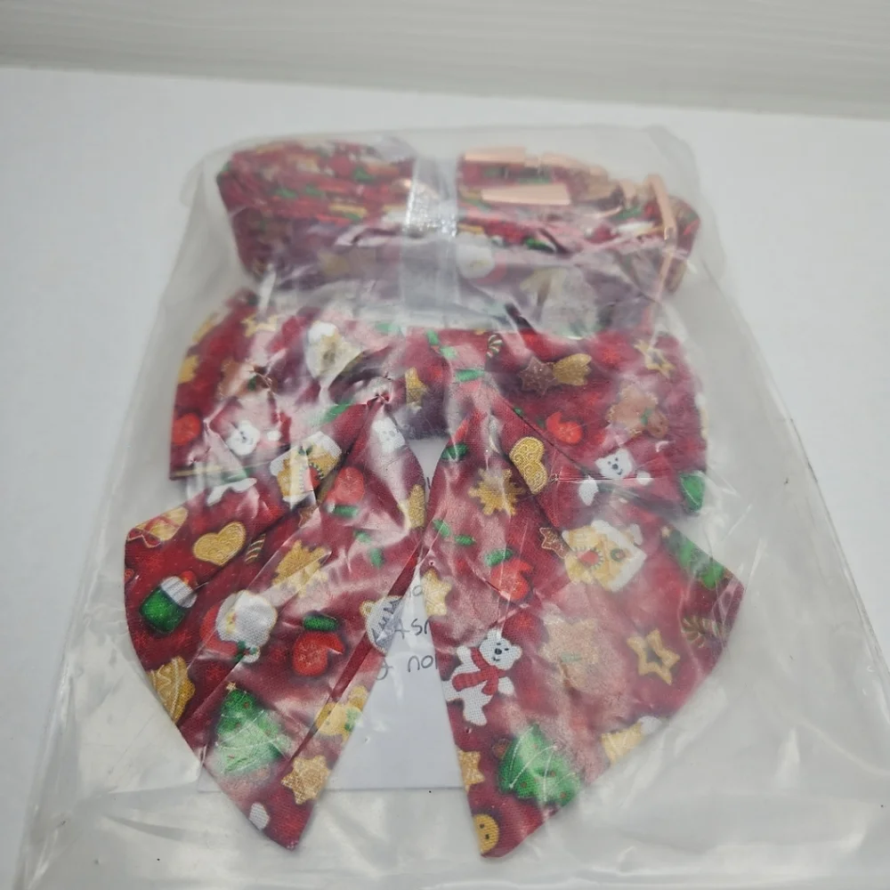 Aring Pet Dog Christmas Theme Cute Collar Collar With Bow Chic Petcore Size M